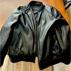 Black Guess leather jacket. Medium size